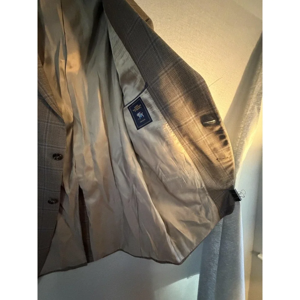 Hart Schaffner Marx Blazer Sport Coat Mens 48 Brown Plaid USA Dillard's Jacket